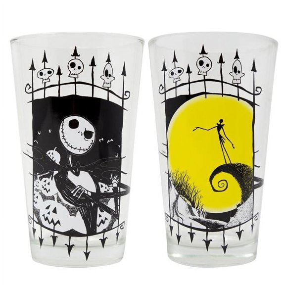 The Nightmare Before Christmas Moonlight Jack Arms Crossed 2 Piece Pint Glass Set