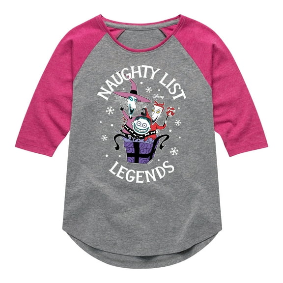 The Nightmare Before Christmas - Naughty List Legends - Girls Shirt Tail Raglan
