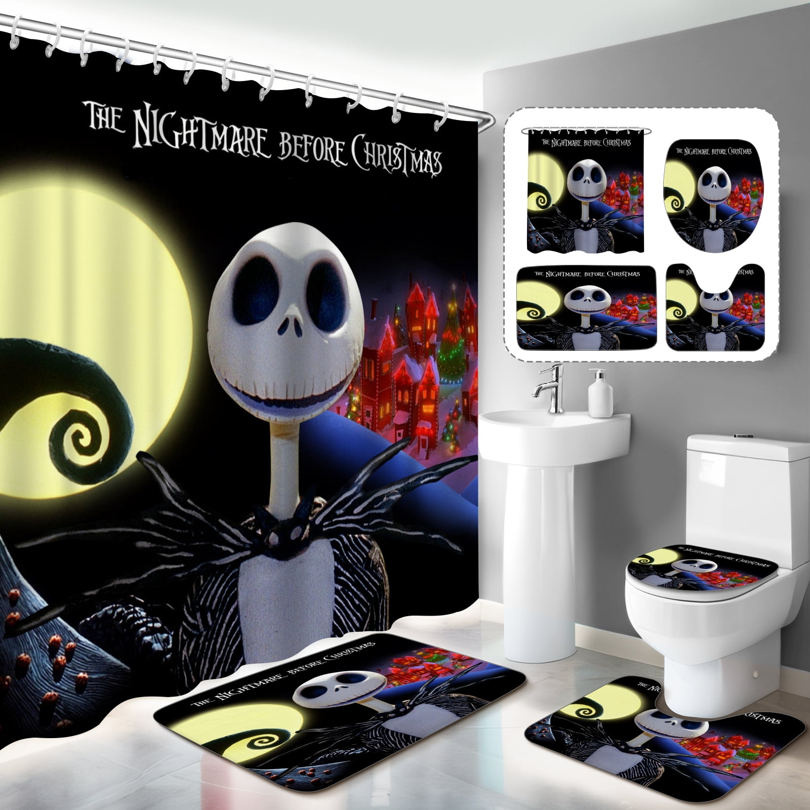 The Nightmare Before Christmas NonSlip Rugs Jack Sally Skellington Skull NonSlip Rugs
