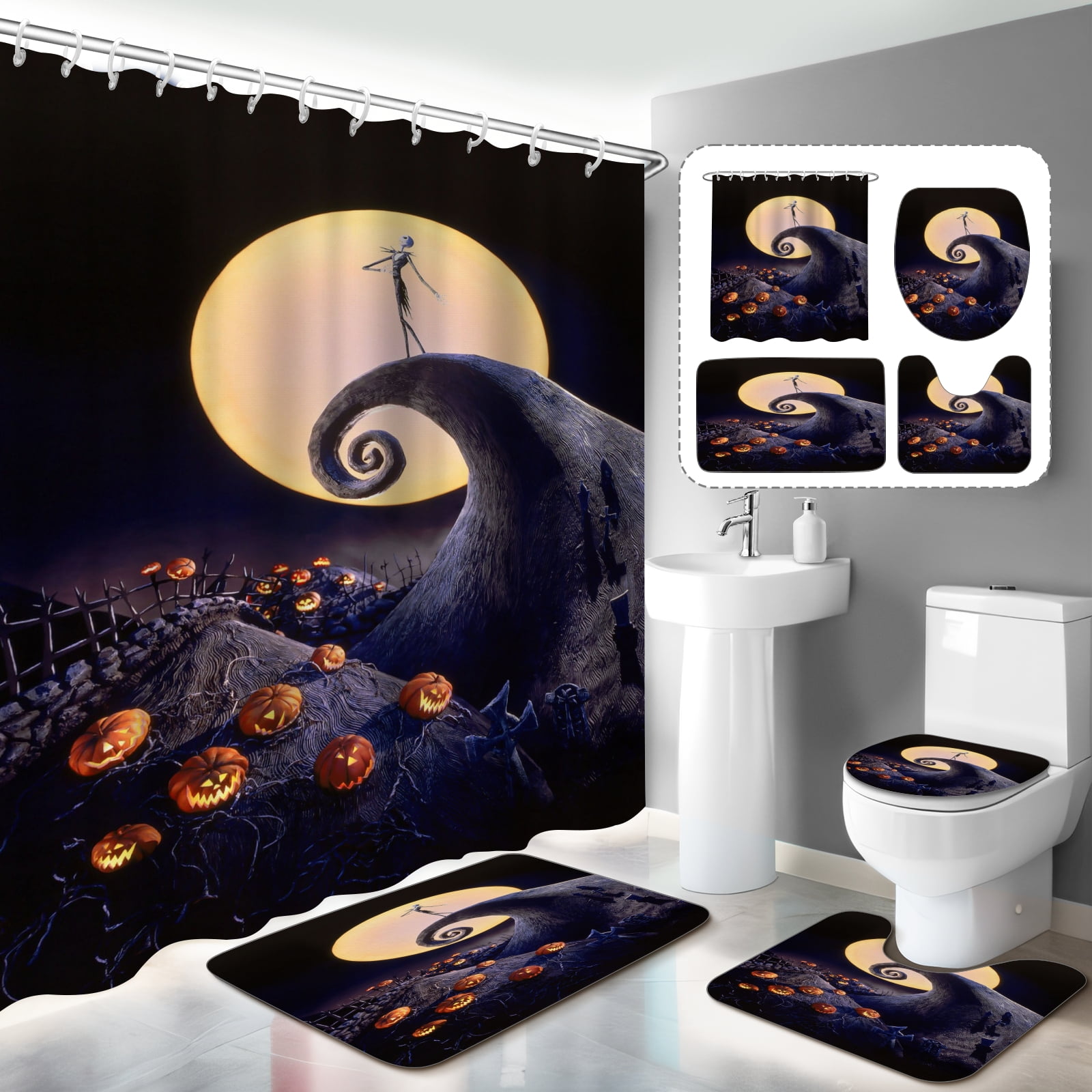The Nightmare Before Christmas NonSlip Rugs Jack Sally Skellington Skull NonSlip Rugs