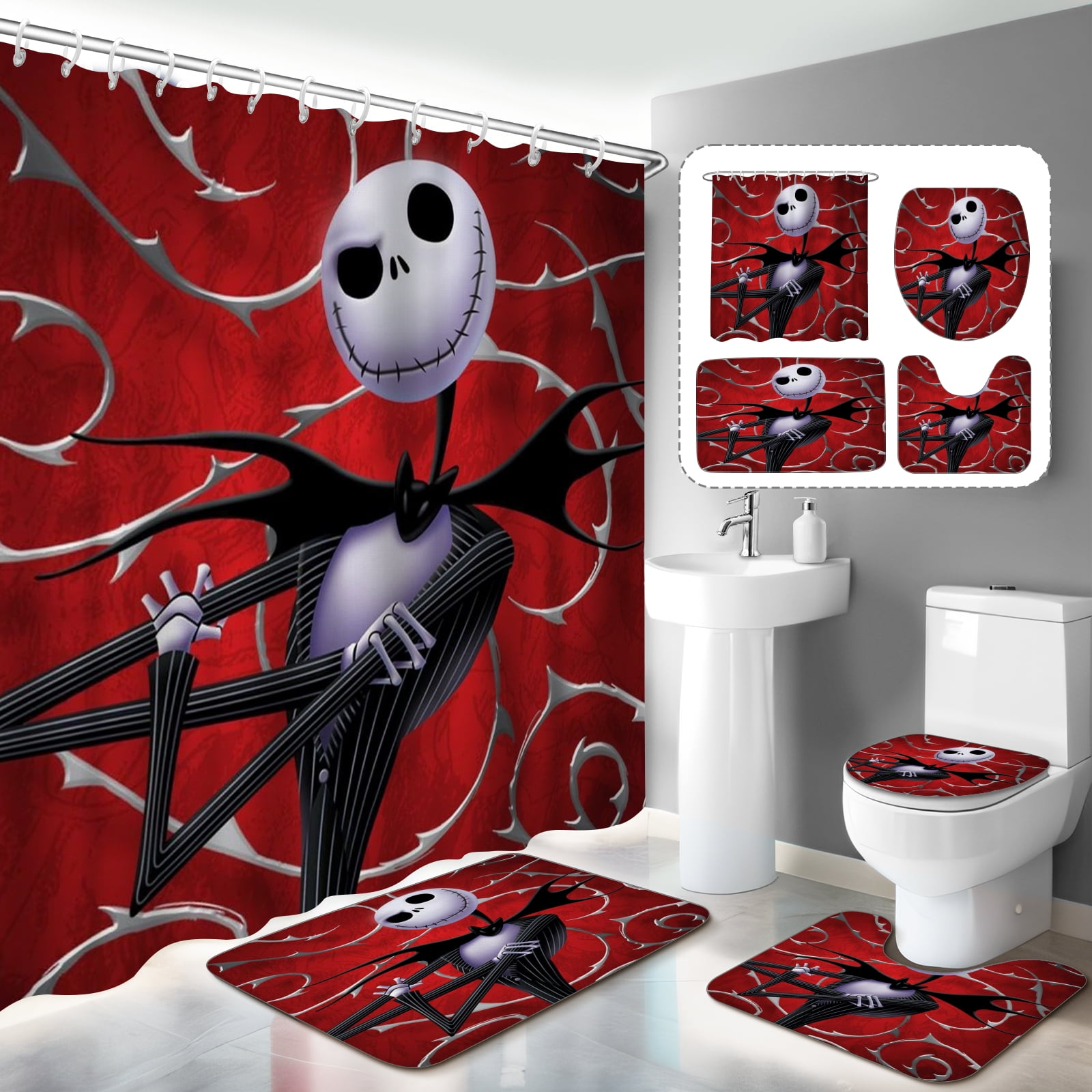 The Nightmare Before Christmas NonSlip Rugs Jack Sally Skellington Skull NonSlip Rugs