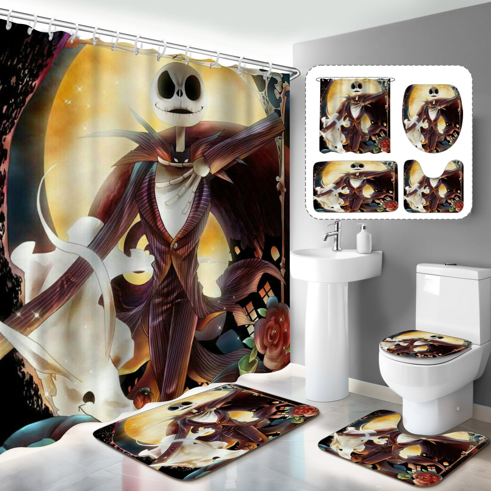 The Nightmare Before Christmas NonSlip Rugs Jack Sally Skellington Skull NonSlip Rugs