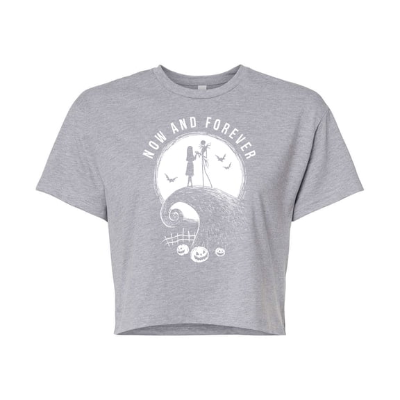 The Nightmare Before Christmas - Now And Forever - Juniors Cropped Cotton Blend T-Shirt
