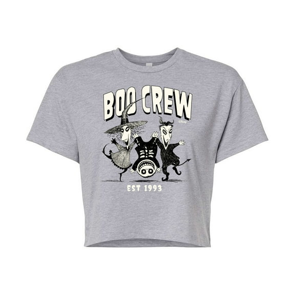 The Nightmare Before Christmas - Original Boo Crew Glow in The Dark - Juniors Cropped Cotton Blend T-Shirt