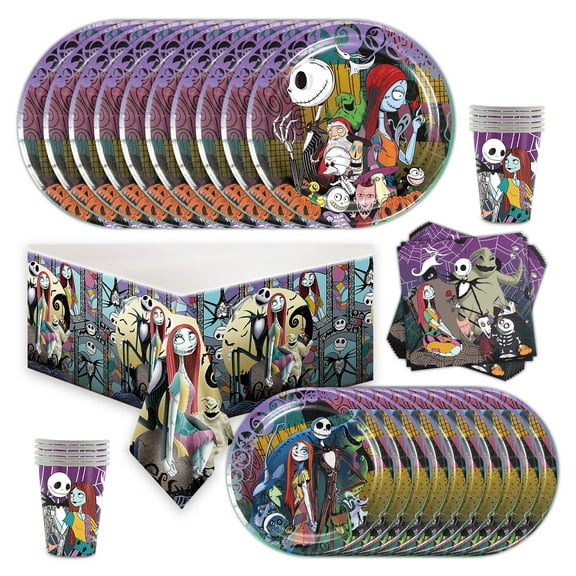 The Nightmare Before Christmas Party Supplies Set Plates Cups Tablecloth Napkins