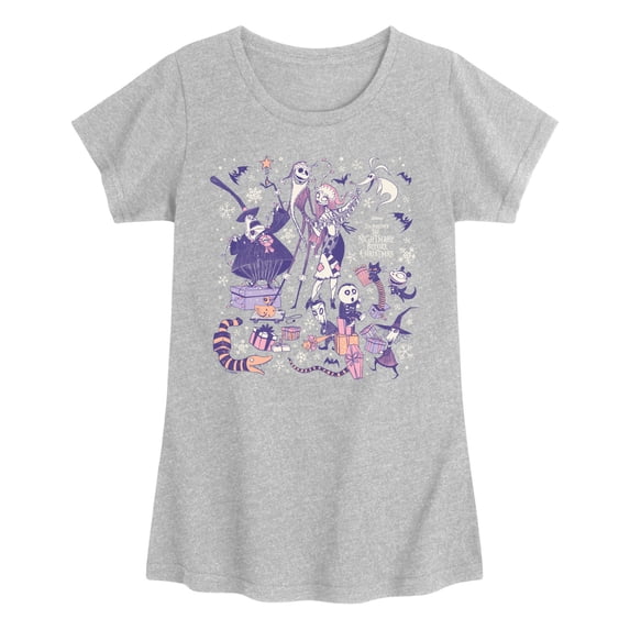 The Nightmare Before Christmas - Pastel Winter Group - Youth Girls Fitted Short Sleeve T-Shirt