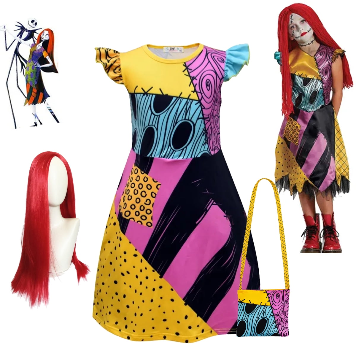 The Nightmare Before Christmas Sally Costume Girls Halloween Party