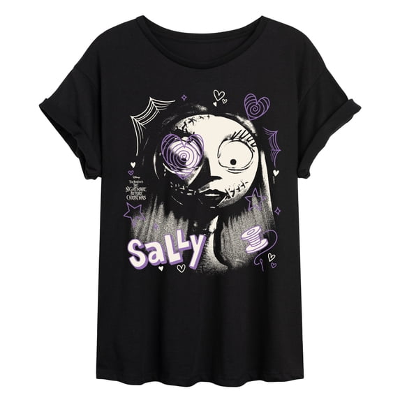 The Nightmare Before Christmas - Sally Face Oversized Graphic T-Shirt