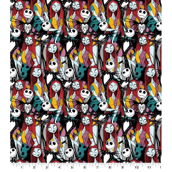 The Nightmare Before Christmas Sally Jack Print Cotton Fabric