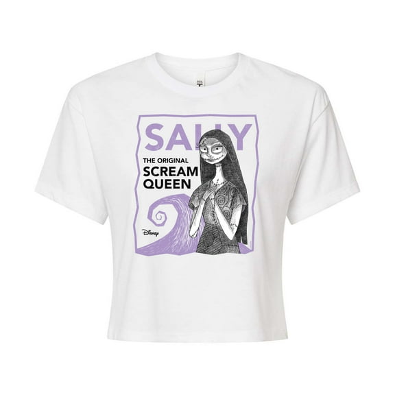 The Nightmare Before Christmas - Sally Scream Queen - Juniors Cropped Cotton Blend T-Shirt
