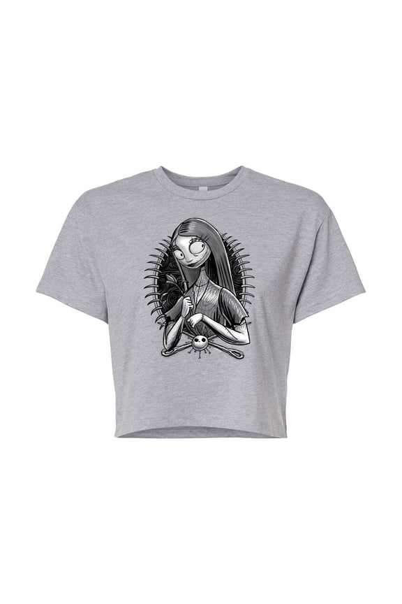 - Sally Vignette - Juniors Cropped Cotton Blend T-Shirt