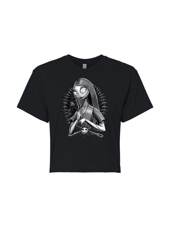 - Sally Vignette - Juniors Cropped Cotton Blend T-Shirt