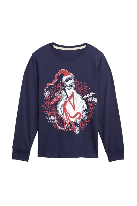 - Santa Jack - Youth Boys Long Sleeve Graphic T-Shirt