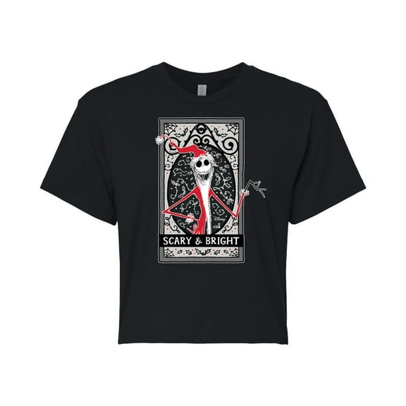 The Nightmare Before Christmas - Scary And Bright - Juniors Cropped Cotton Blend T-Shirt