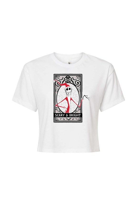 - Scary And Bright - Juniors Cropped Cotton Blend T-Shirt