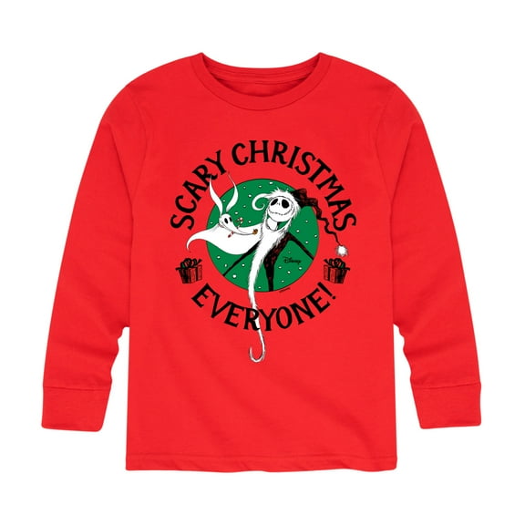 The Nightmare Before Christmas - Scary Christmas Everyone - Toddler And Youth Long Sleeve Graphic T-Shirt
