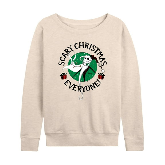 The Nightmare Before Christmas - Scary Christmas Everyone - Women's Lightweight French Terry Long Sleeve Shirt
