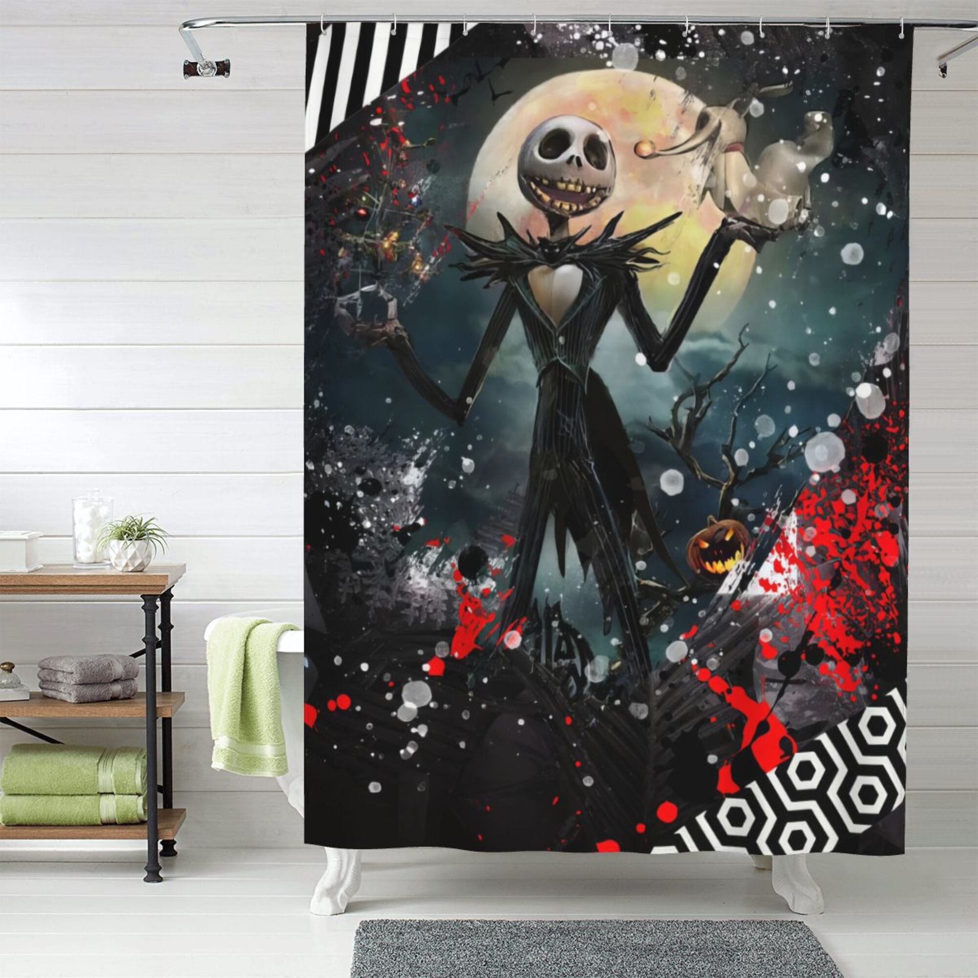 The Nightmare Before Christmas Shower Curtain, 60 x 72 inch Waterproof