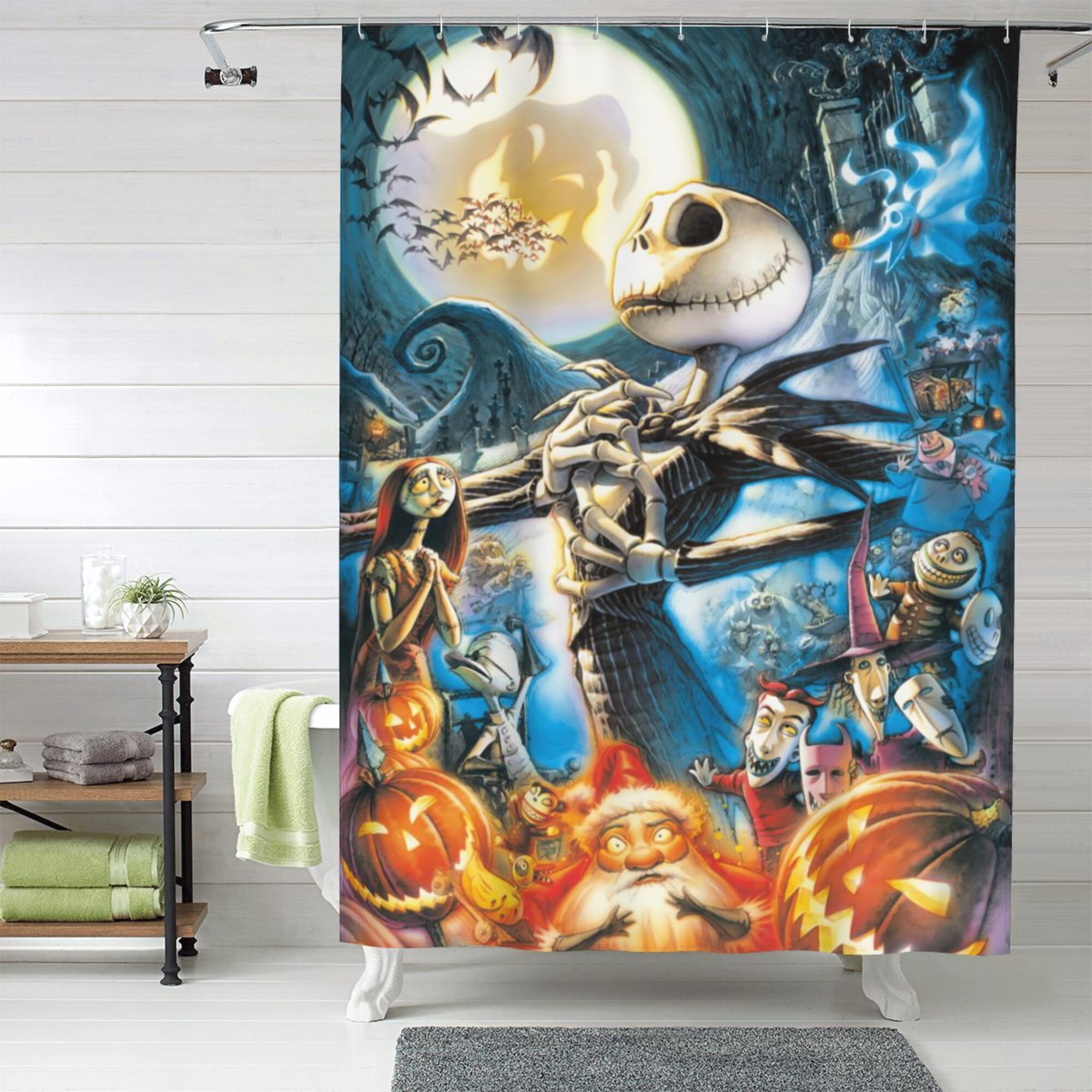 The Nightmare Before Christmas Shower Curtain, 60 x 72 inch Waterproof