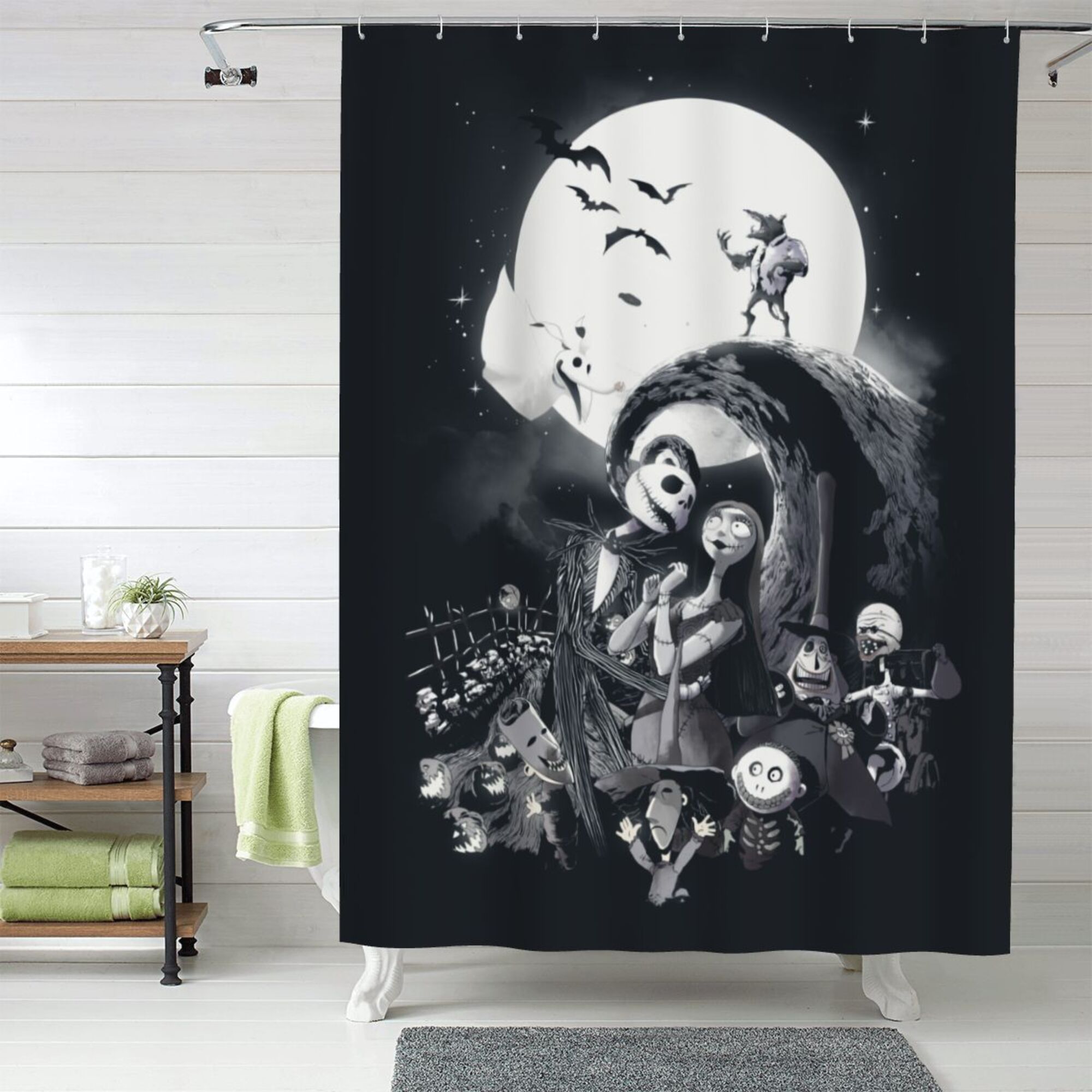 The Nightmare Before Christmas Shower Curtain, 60 x 72 inch Waterproof