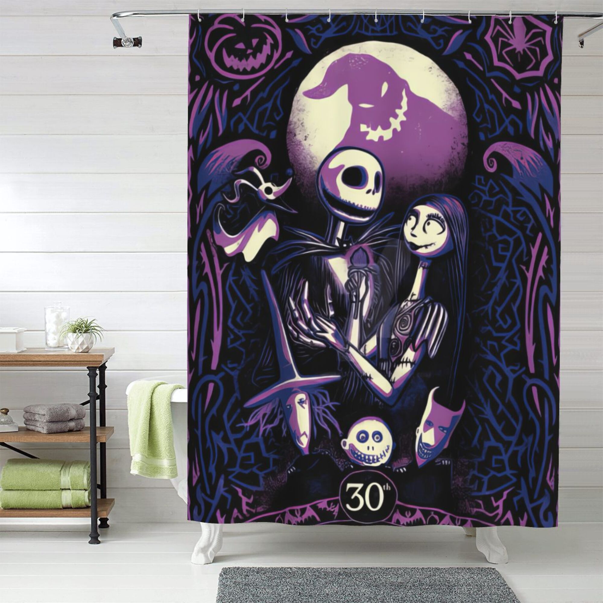 The Nightmare Before Christmas Shower Curtain, 60 x 72 inch Waterproof