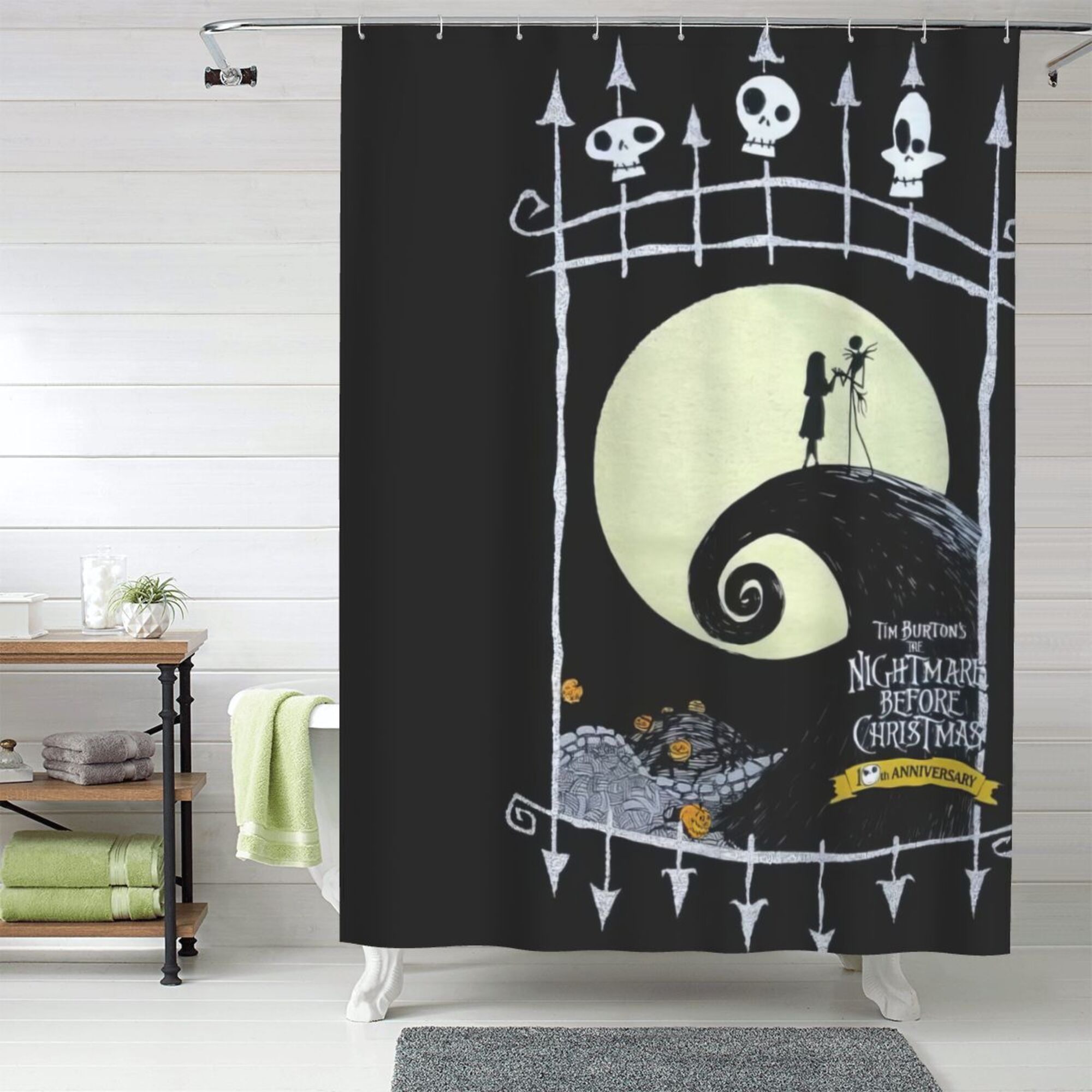 The Nightmare Before Christmas Shower Curtain, 60 x 72 inch Waterproof