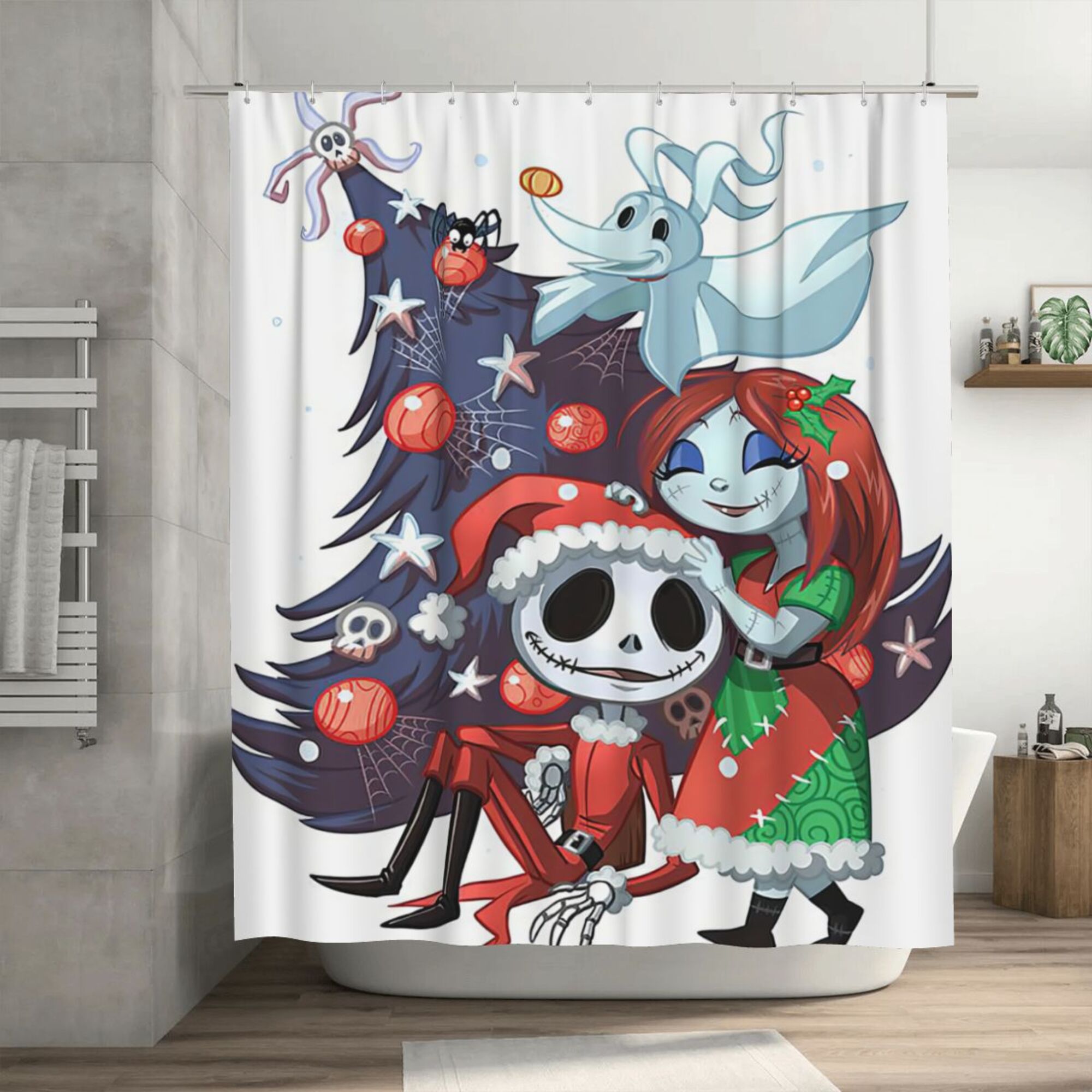 The Nightmare Before Christmas Shower Curtain, 72 x 72 inch Waterproof