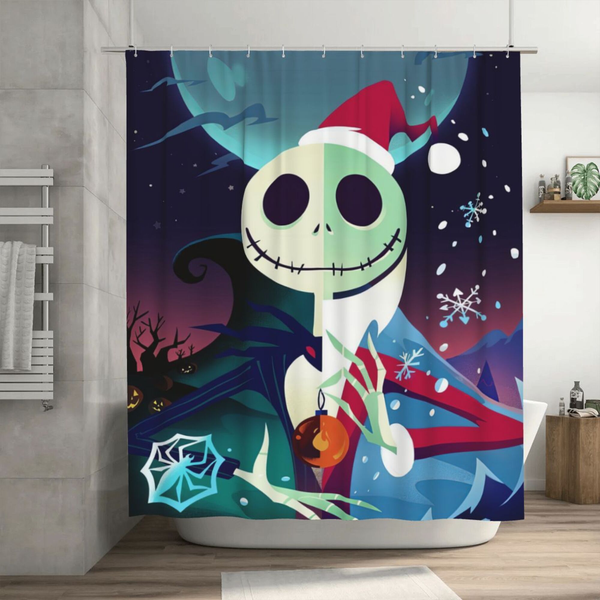 The Nightmare Before Christmas Shower Curtain, 72 x 72 inch Waterproof