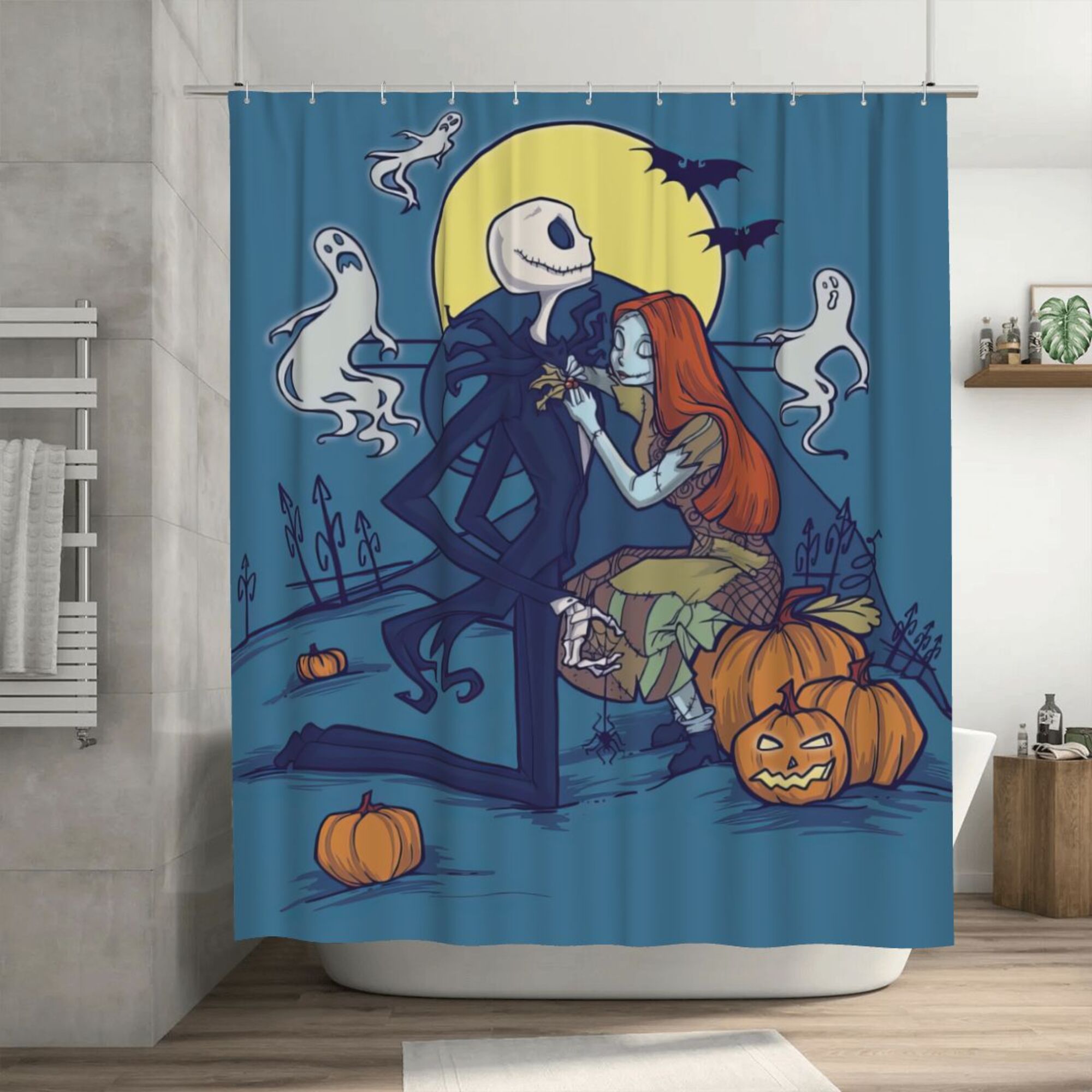 The Nightmare Before Christmas Shower Curtain, 72 x 72 inch Waterproof