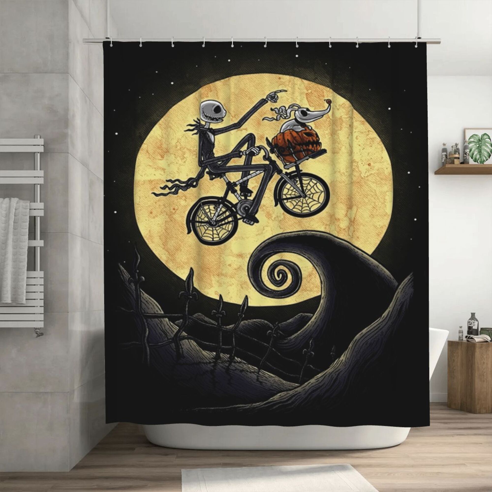 The Nightmare Before Christmas Shower Curtain, 72 x 72 inch Waterproof