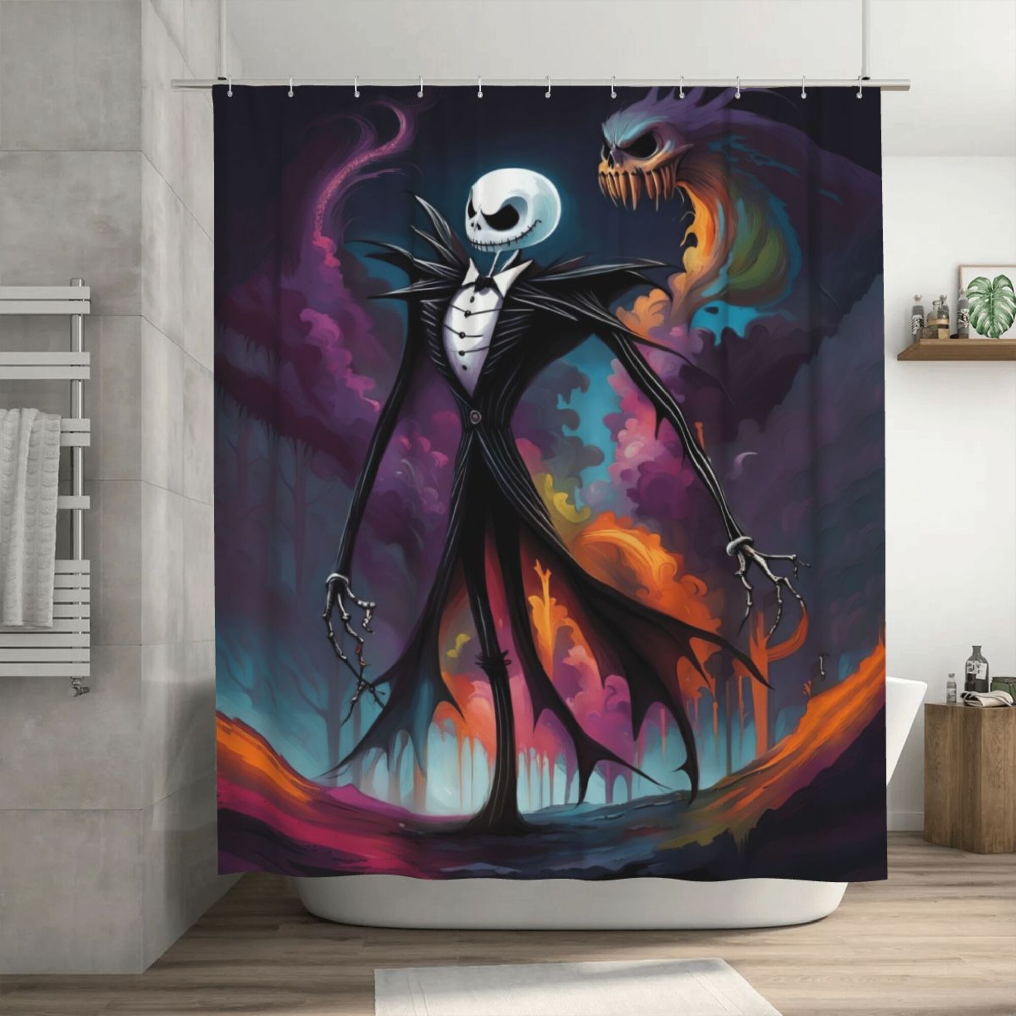 The Nightmare Before Christmas Shower Curtain, 72 x 72 inch Waterproof