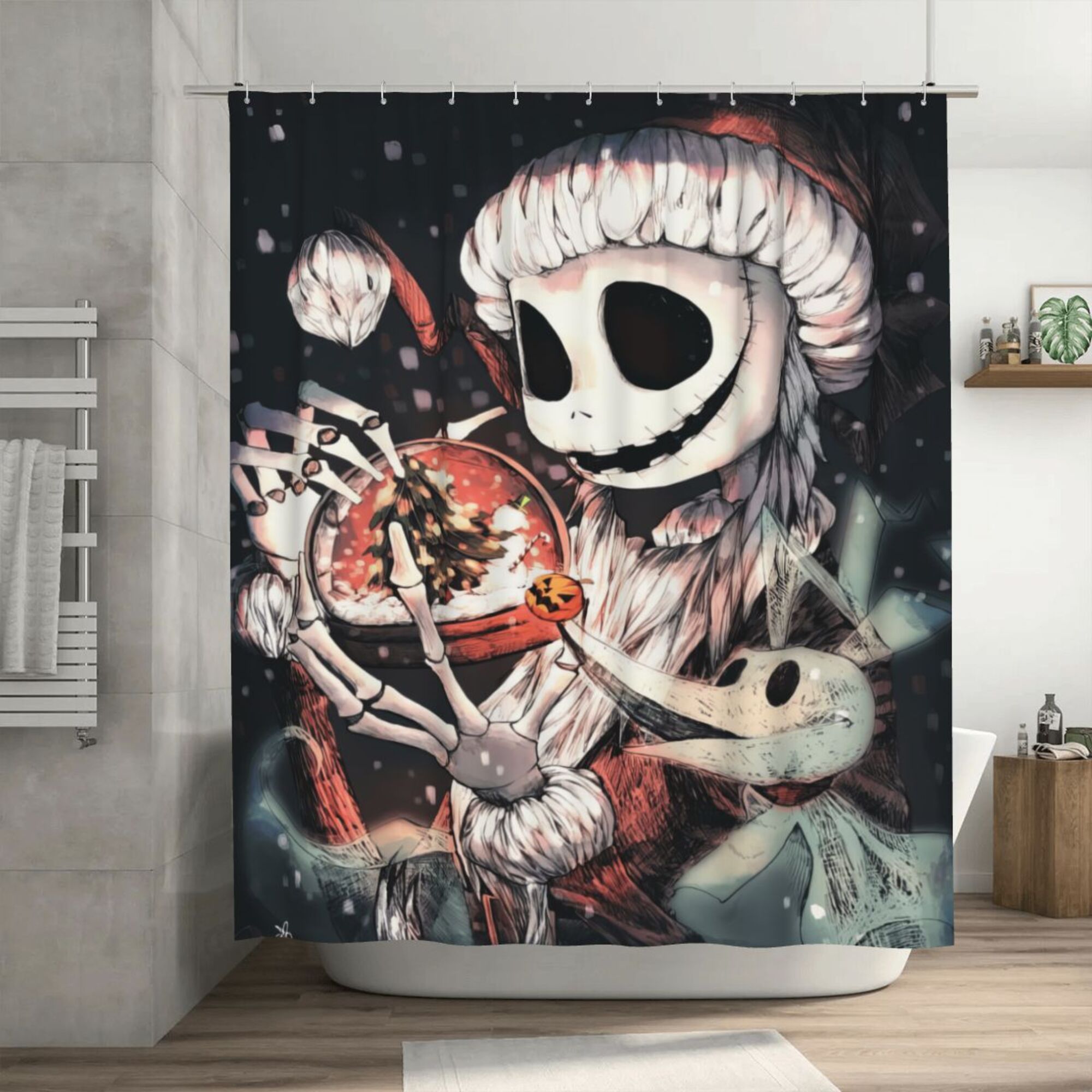 The Nightmare Before Christmas Shower Curtain, 72 x 72 inch Waterproof