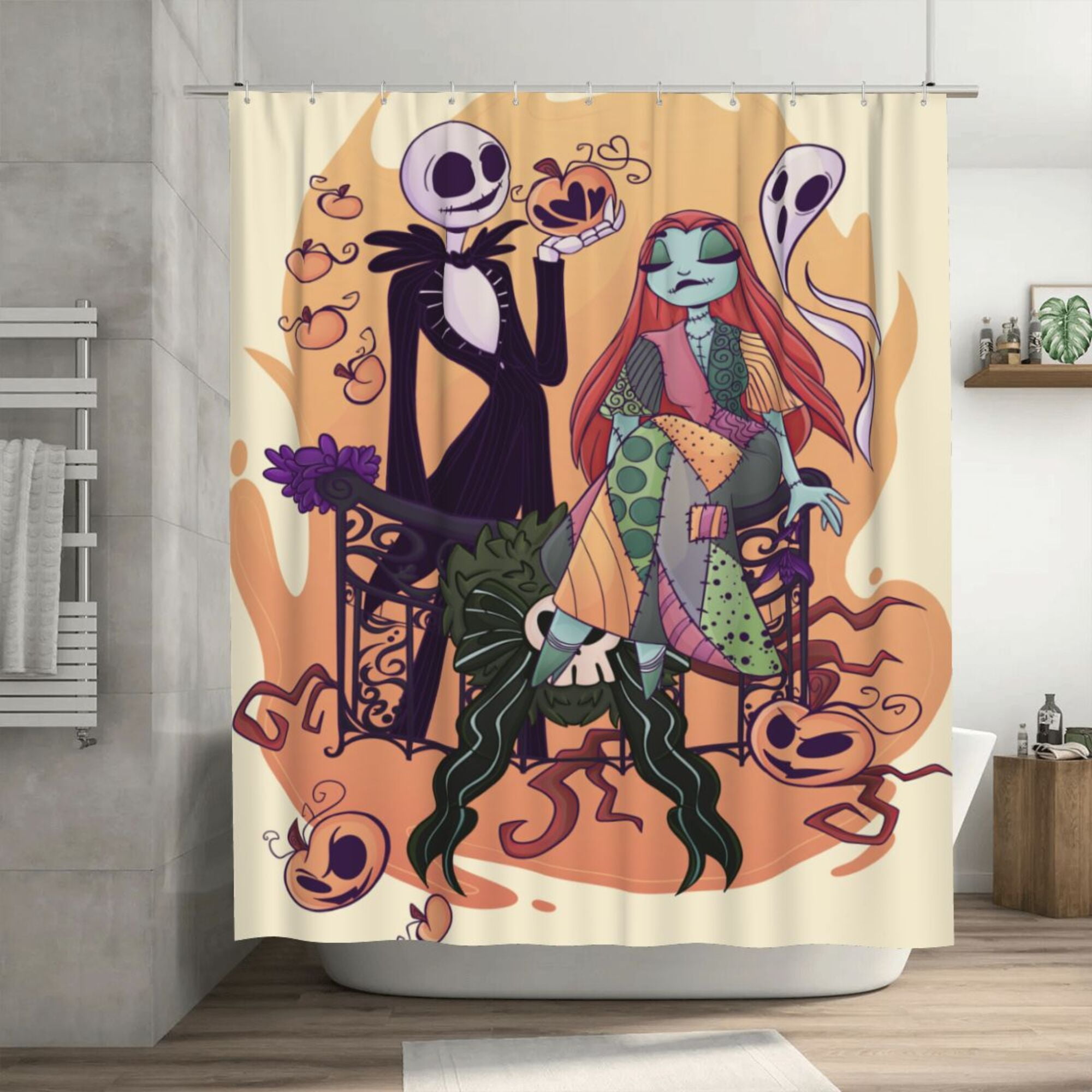 The Nightmare Before Christmas Shower Curtain, 72 x 72 inch Waterproof