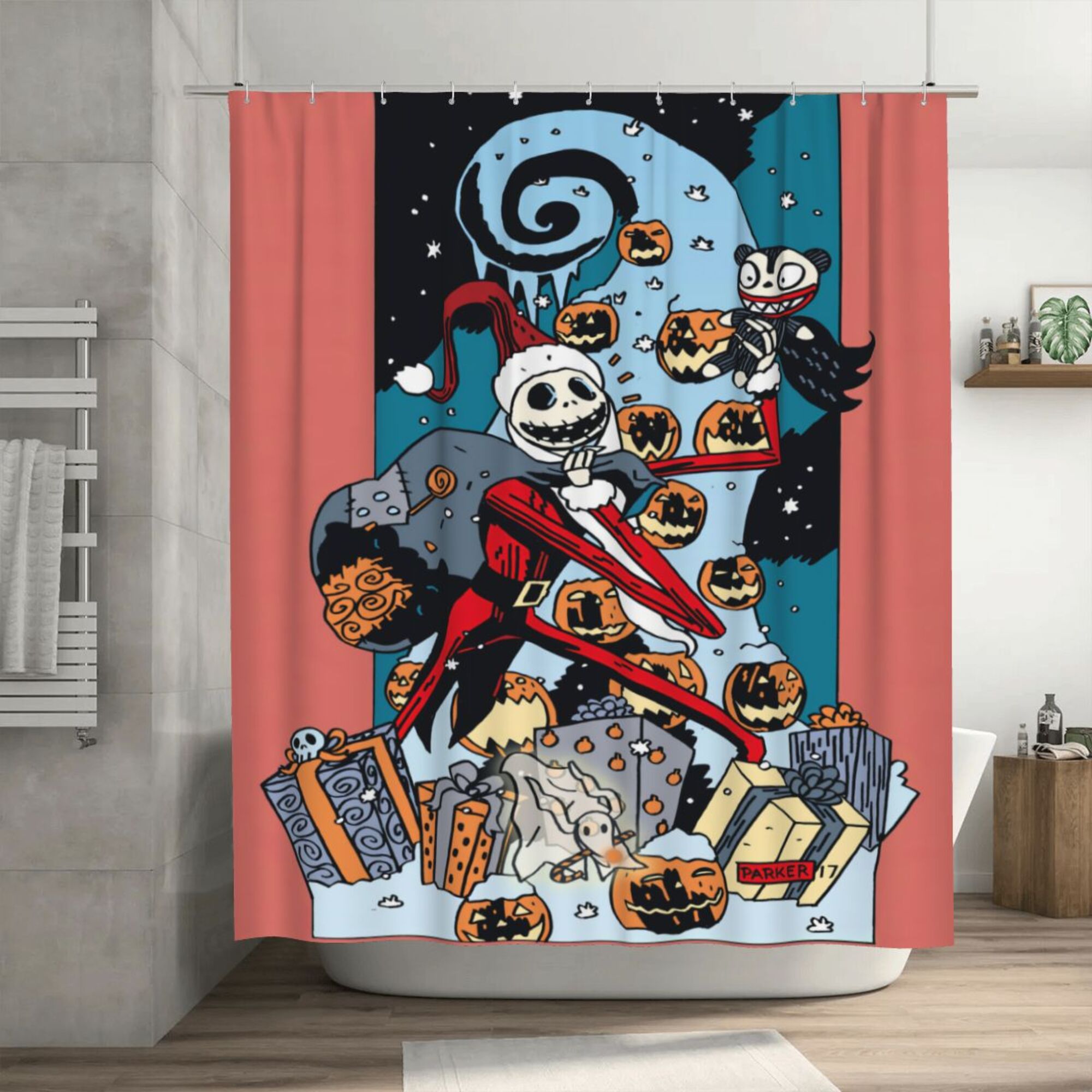 The Nightmare Before Christmas Shower Curtain, 72 x 72 inch Waterproof