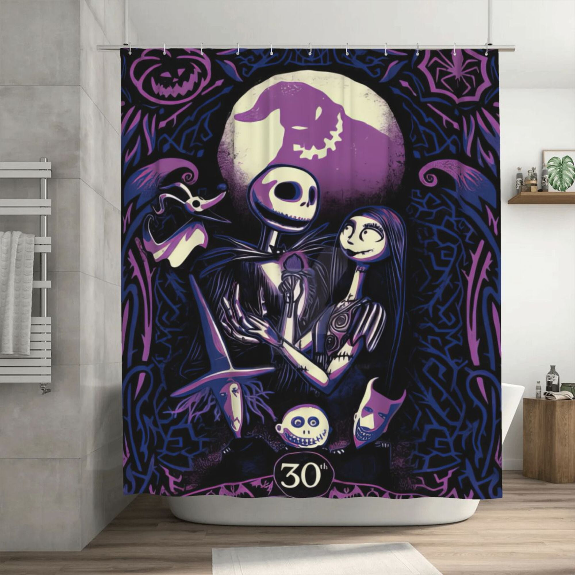 The Nightmare Before Christmas Shower Curtain, 72 x 72 inch Waterproof