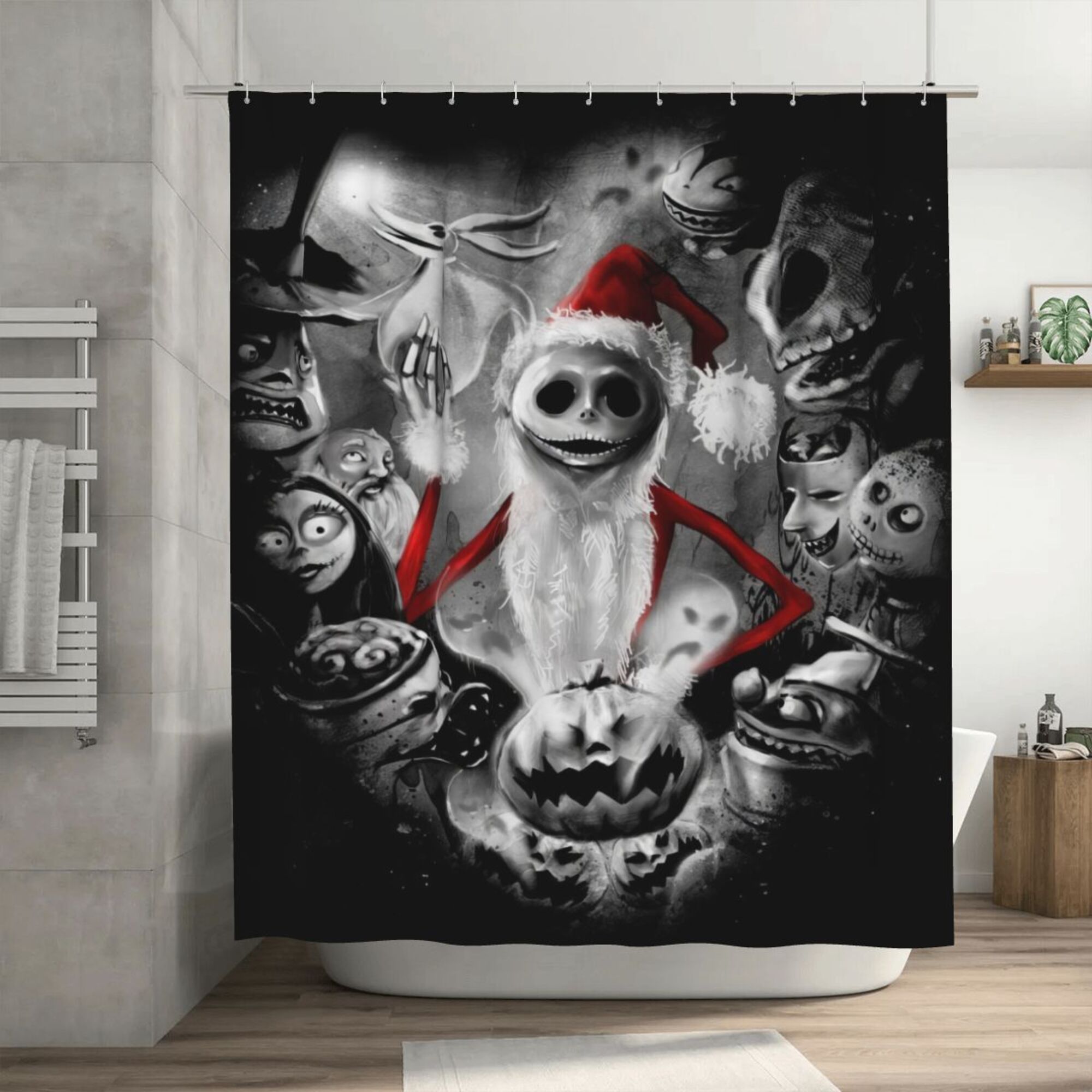 The Nightmare Before Christmas Shower Curtain, 72 x 72 inch Waterproof