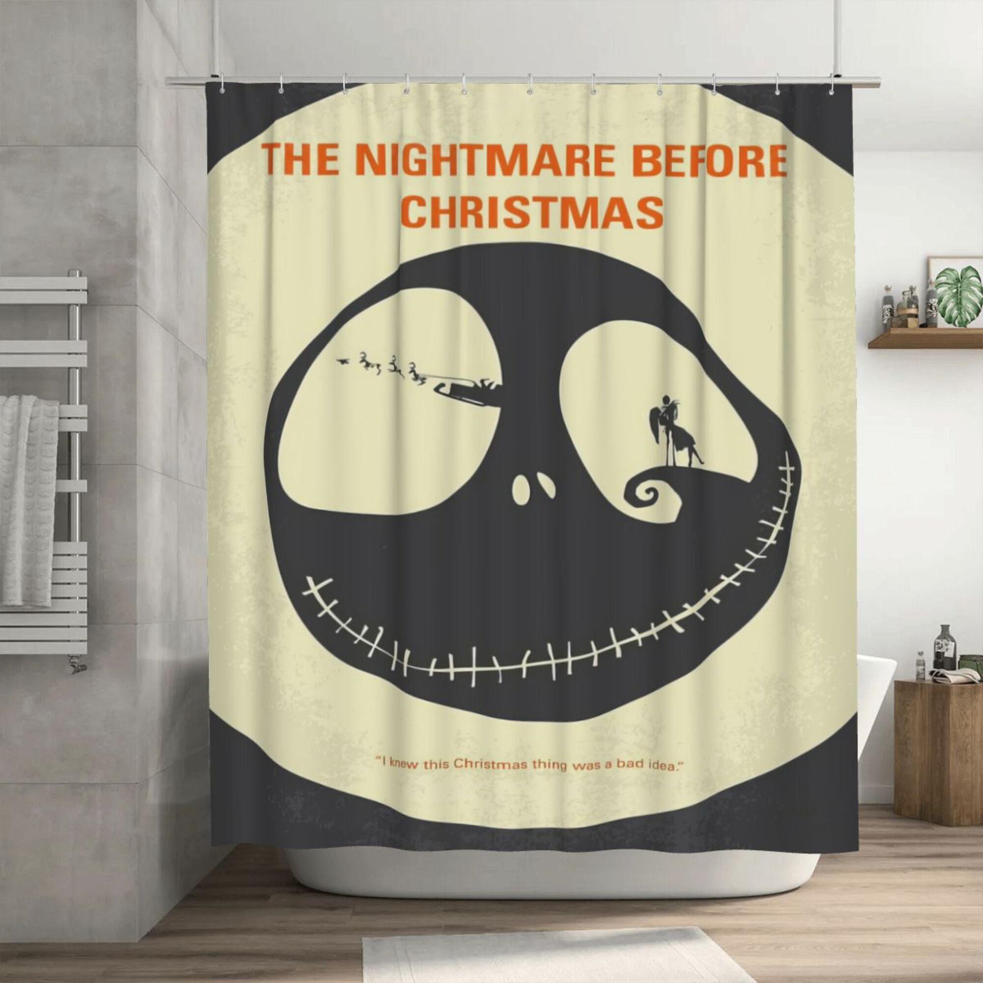 The Nightmare Before Christmas Shower Curtain, 72 x 72 inch Waterproof