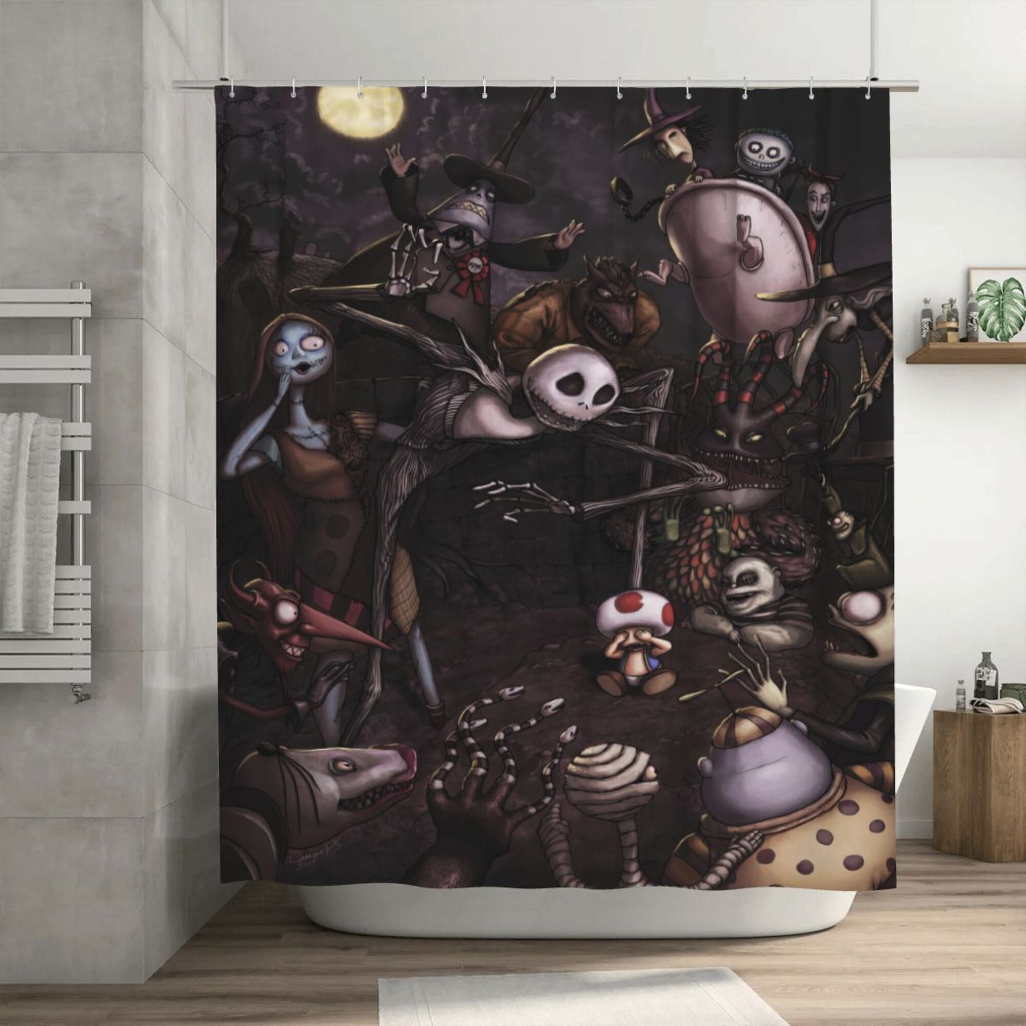 The Nightmare Before Christmas Shower Curtain, 72 x 72 inch Waterproof