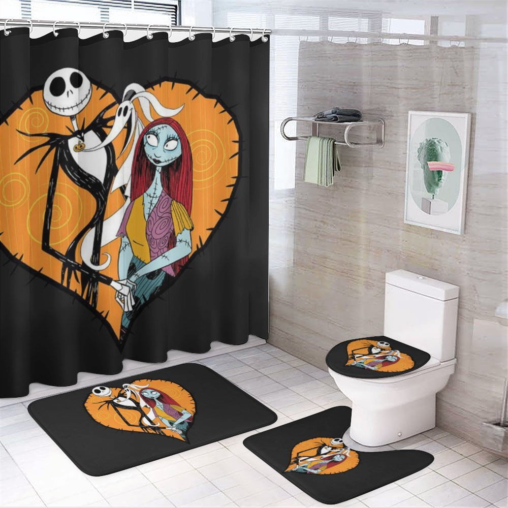 The Nightmare Before Christmas Shower Curtain Sets 4 Piece Bathroom Set ...
