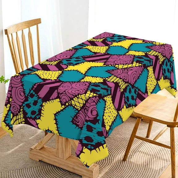 The Nightmare Before Christmas Tablecloth Sally Halloween Party Decoration Rectangular Kitchen Dining Room Home Table Cloth Decor-60×84inch