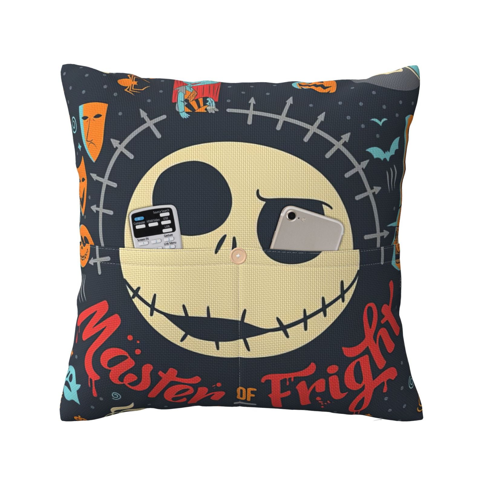 The Nightmare Before Christmas Throw Pillow Covers with Pocket, Linen