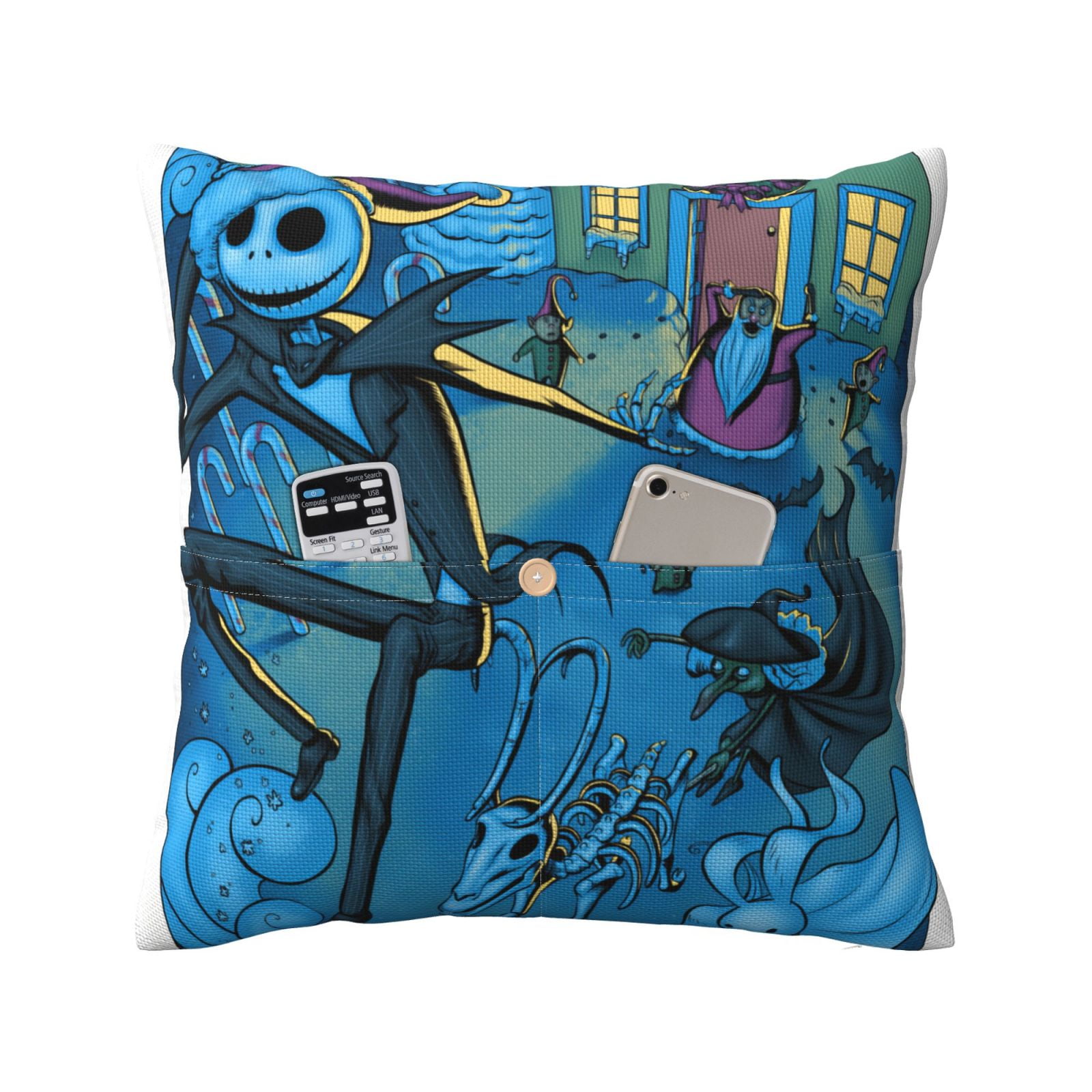 The Nightmare Before Christmas Throw Pillow Covers with Pocket, Linen