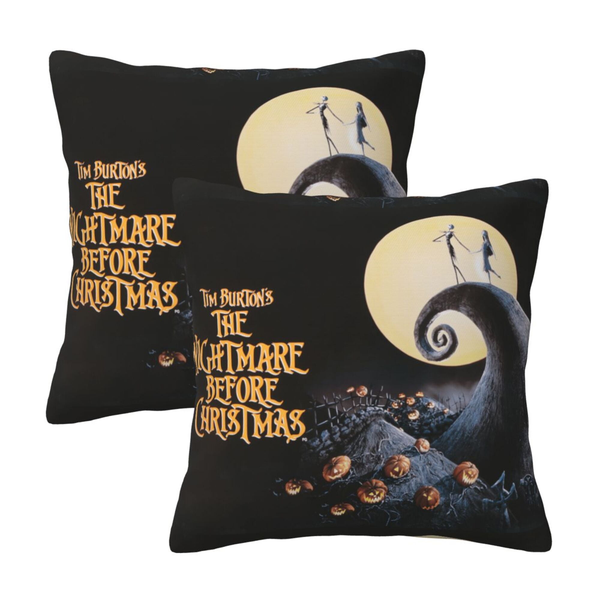 The Nightmare Before Christmas Throw Pillow Covers Set of 2, Polyester