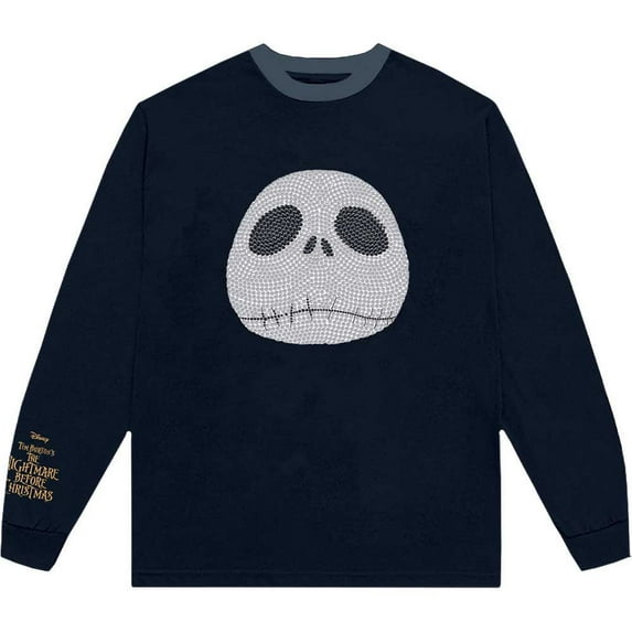 The Nightmare Before Christmas Unisex Long Sleeve T-Shirt: Rhinestone Jack (Embellished) (Large)