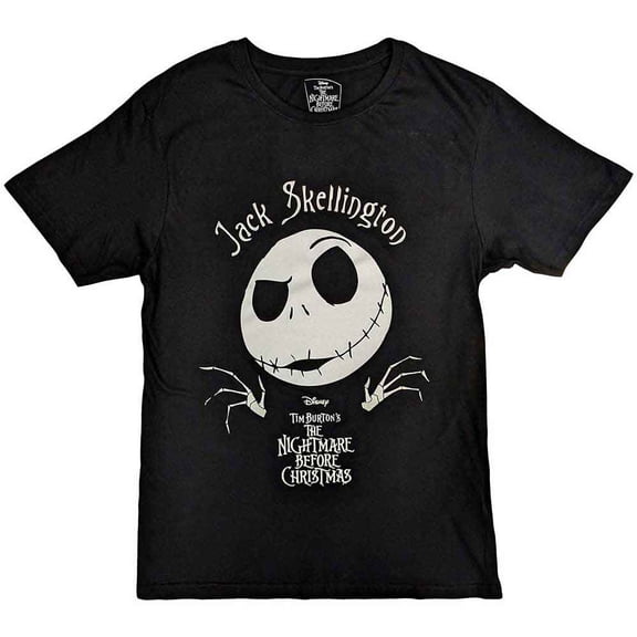The Nightmare Before Christmas Unisex T-Shirt: Jack Head (Embellished) (Large)
