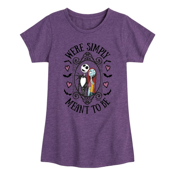The Nightmare Before Christmas - We're Simply Meant To Be - Toddler And Youth Girls Short Sleeve Graphic T-Shirt