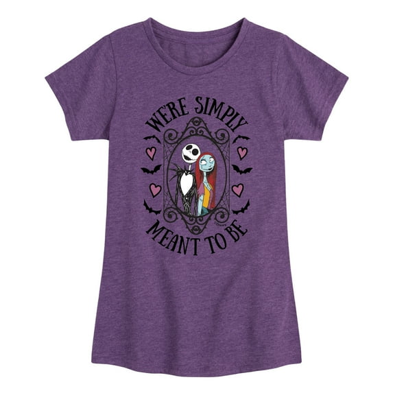 The Nightmare Before Christmas - We're Simply Meant To Be - Toddler And Youth Girls Short Sleeve Graphic T-Shirt