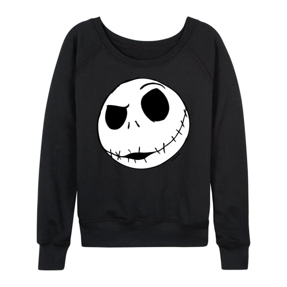 The Nightmare Before Christmas - Women's Lightweight French Terry Wide Neck Long Sleeve Graphic Shirt