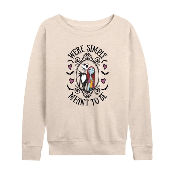 The Nightmare Before Christmas - Women's Lightweight French Terry Wide Neck Long Sleeve Graphic Shirt