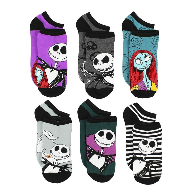 The Nightmare Before Christmas Womens 6 Pack No Show Socks NB047XNS